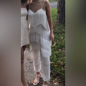 PrettyLittleThing Elegant White Layered Jumpsuit